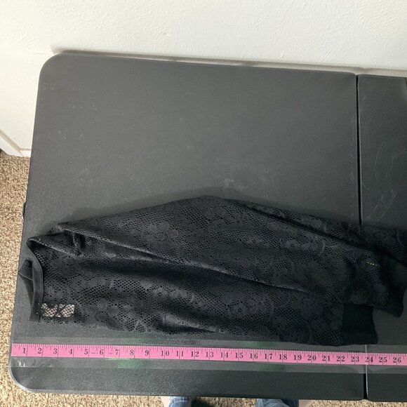 No Boundaries Top Womens Sz L Black Mesh Sheer Lace Long Sleeve Pullover‎ - Picture 3 of 9